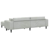 Velvet 4 Seater Sofa With Ottoman And Cushion - Vantage Home