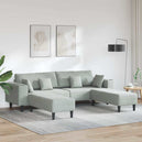 Velvet 4 Seater Sofa With Ottoman And Cushion - Vantage Home