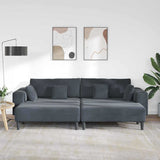 Velvet 4 Seater Sofa With Ottoman And Cushion - Vantage Home