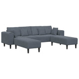 Velvet 4 Seater Sofa With Ottoman And Cushion - Vantage Home