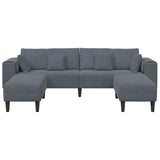 Velvet 4 Seater Sofa With Ottoman And Cushion - Vantage Home