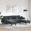 Velvet 4 Seater Sofa With Ottoman And Cushion - Vantage Home