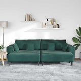 Velvet 4 Seater Sofa With Ottoman And Cushion - Vantage Home