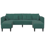 Velvet 4 Seater Sofa With Ottoman And Cushion - Vantage Home