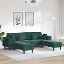 Velvet 4 Seater Sofa With Ottoman And Cushion - Vantage Home