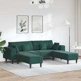 Velvet 4 Seater Sofa With Ottoman And Cushion - Vantage Home