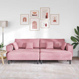Velvet 4 Seater Sofa With Ottoman And Cushion - Vantage Home