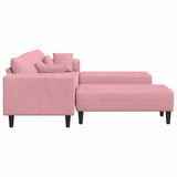 Velvet 4 Seater Sofa With Ottoman And Cushion - Vantage Home