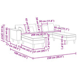 Velvet 4 Seater Sofa With Ottoman And Cushion - Vantage Home