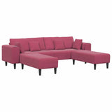 Velvet 4 Seater Sofa With Ottoman And Cushion - Vantage Home