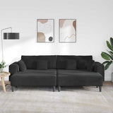Velvet 4 Seater Sofa With Ottoman And Cushion - Vantage Home
