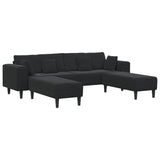 Velvet 4 Seater Sofa With Ottoman And Cushion - Vantage Home