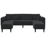 Velvet 4 Seater Sofa With Ottoman And Cushion - Vantage Home