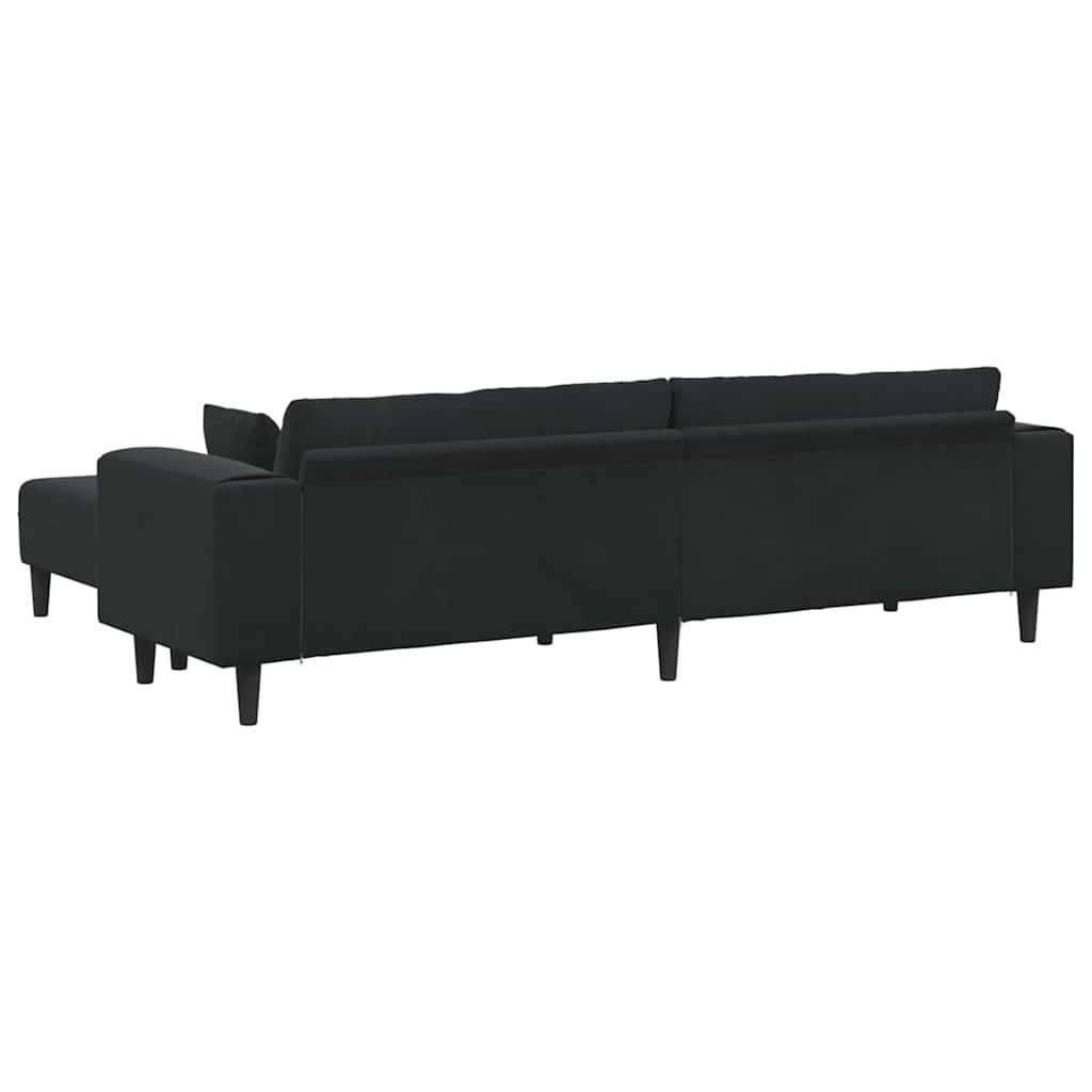 Velvet 4 Seater Sofa With Ottoman And Cushion - Vantage Home
