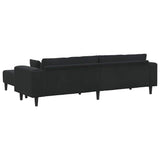 Velvet 4 Seater Sofa With Ottoman And Cushion - Vantage Home