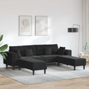 Velvet 4 Seater Sofa With Ottoman And Cushion - Vantage Home