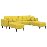 Velvet 4 Seater Sofa With Ottoman And Cushion - Vantage Home