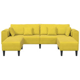 Velvet 4 Seater Sofa With Ottoman And Cushion - Vantage Home