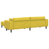 Velvet 4 Seater Sofa With Ottoman And Cushion - Vantage Home