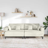 Velvet 4 Seater Sofa With Ottoman And Cushion - Vantage Home