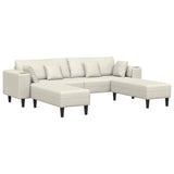 Velvet 4 Seater Sofa With Ottoman And Cushion - Vantage Home
