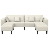 Velvet 4 Seater Sofa With Ottoman And Cushion - Vantage Home