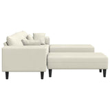 Velvet 4 Seater Sofa With Ottoman And Cushion - Vantage Home