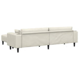Velvet 4 Seater Sofa With Ottoman And Cushion - Vantage Home