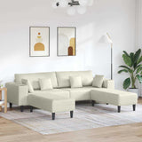 Velvet 4 Seater Sofa With Ottoman And Cushion - Vantage Home