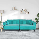 Velvet 4 Seater Sofa With Ottoman And Cushion - Vantage Home