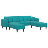 Velvet 4 Seater Sofa With Ottoman And Cushion - Vantage Home