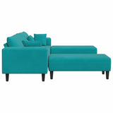 Velvet 4 Seater Sofa With Ottoman And Cushion - Vantage Home
