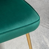 Velvet Accent Chair 57cm Wide With Metal Legs in Set Of 2 - Velmora