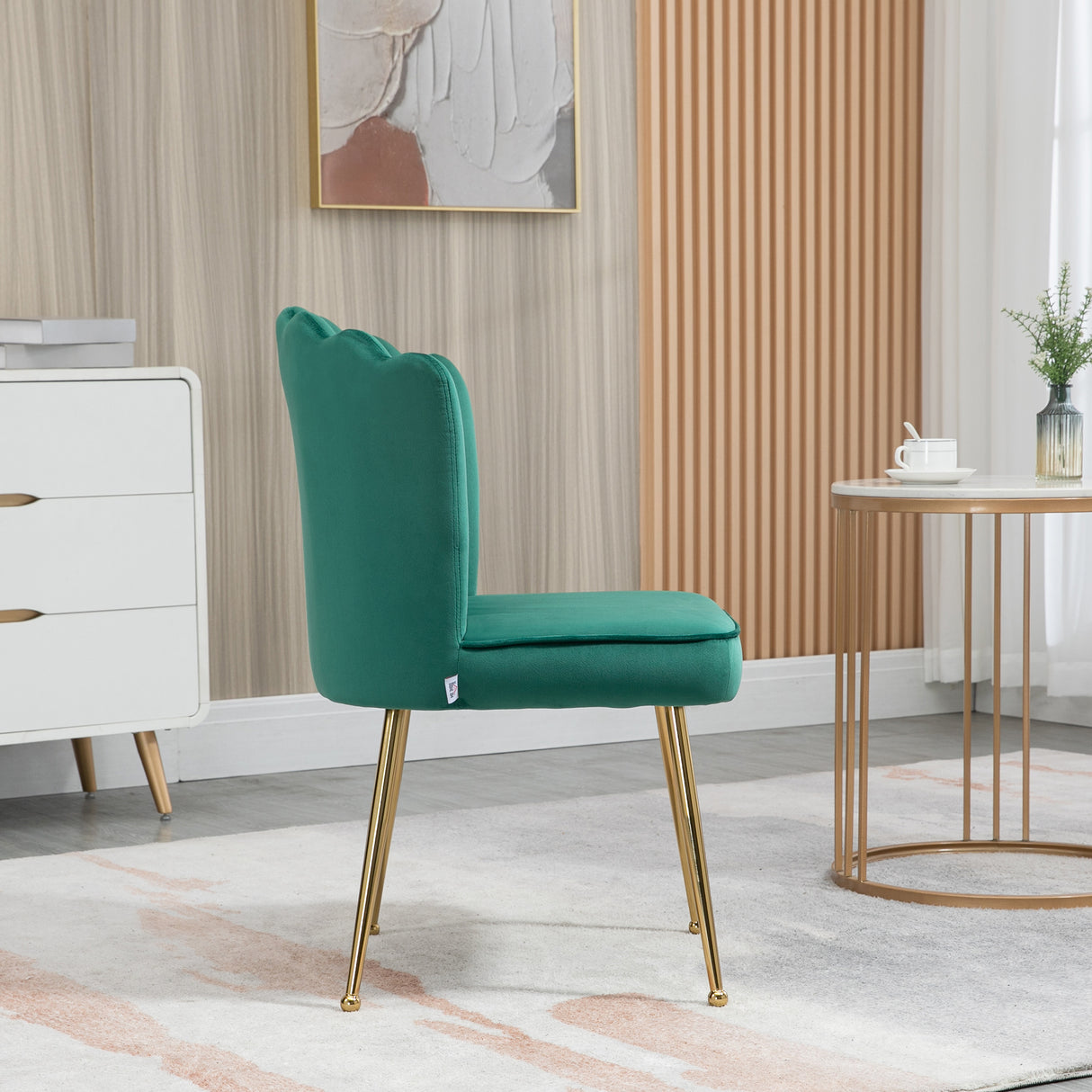 Velvet Accent Chair 57cm Wide With Metal Legs in Set Of 2 - Velmora
