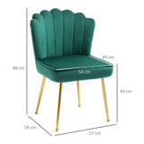Velvet Accent Chair 57cm Wide With Metal Legs in Set Of 2 - Velmora