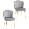 Velvet Accent Chair 57cm Wide With Metal Legs in Set Of 2 - Velmora