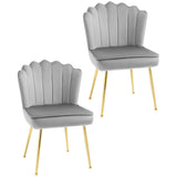 Velvet Accent Chair 57cm Wide With Metal Legs in Set Of 2 - Velmora