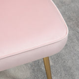 Velvet Accent Chair 57cm Wide With Metal Legs in Set Of 2 - Velmora