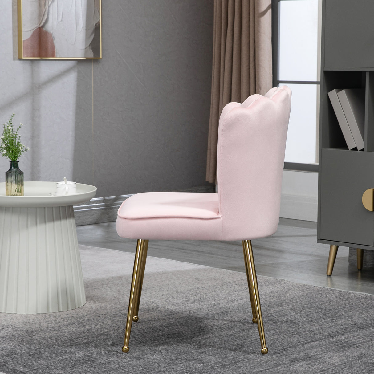 Velvet Accent Chair 57cm Wide With Metal Legs in Set Of 2 - Velmora