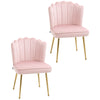 Velvet Accent Chair 57cm Wide With Metal Legs in Set Of 2 - Velmora