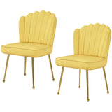 Velvet Accent Chair 57cm Wide With Metal Legs in Set Of 2 - Velmora