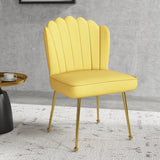 Velvet Accent Chair 57cm Wide With Metal Legs in Set Of 2 - Velmora