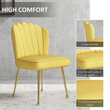 Velvet Accent Chair 57cm Wide With Metal Legs in Set Of 2 - Velmora