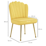 Velvet Accent Chair 57cm Wide With Metal Legs in Set Of 2 - Velmora