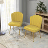 Velvet Accent Chair 57cm Wide With Metal Legs in Set Of 2 - Velmora