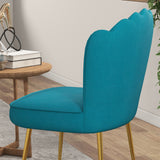 Velvet Accent Chair 57cm Wide With Metal Legs in Set Of 2 - Velmora