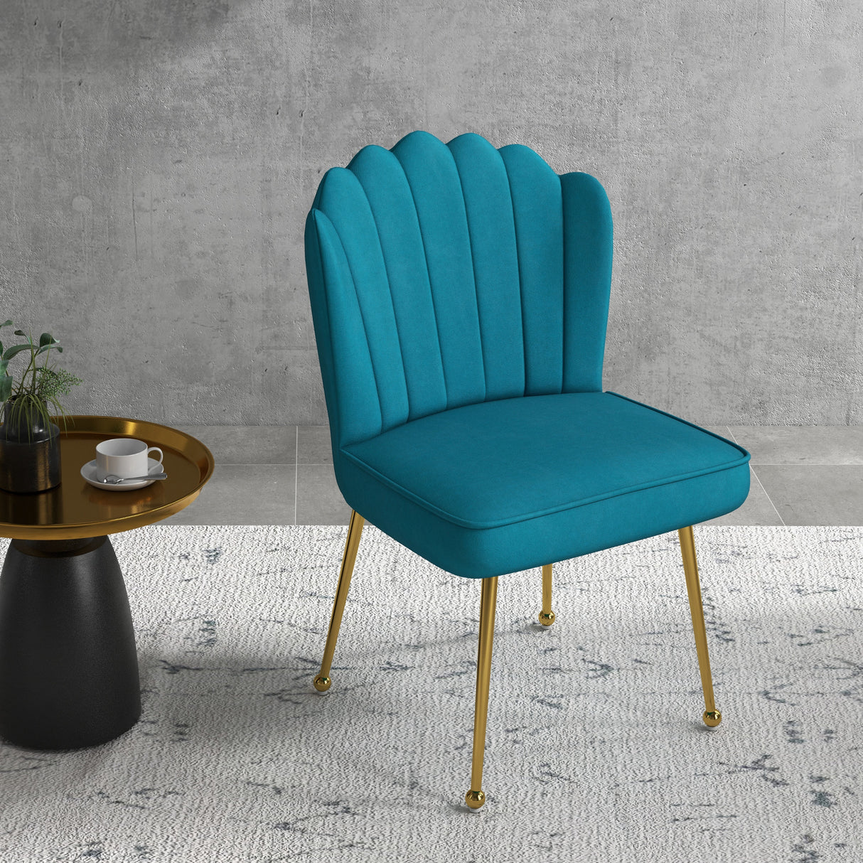 Velvet Accent Chair 57cm Wide With Metal Legs in Set Of 2 - Velmora