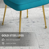 Velvet Accent Chair 57cm Wide With Metal Legs in Set Of 2 - Velmora