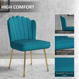Velvet Accent Chair 57cm Wide With Metal Legs in Set Of 2 - Velmora