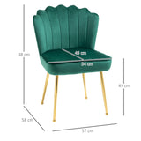 Velvet Accent Chair 57cm Wide With Metal Legs - Velmora